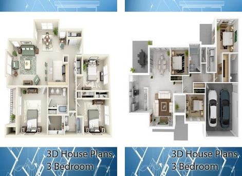 25 More 3 Bedroom 3d Floor Plans